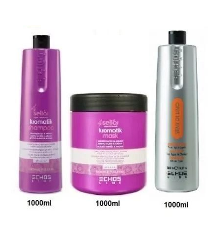 Michele Pakken - Kromatik Shampoo 1000ml - Kromatik Mask 1000ml - Semi lino Conditioner 1000ml - Værdi 1447,- » 219.00