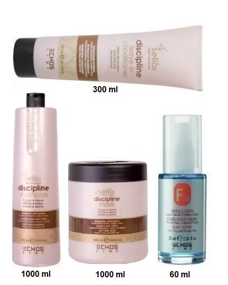 Billede af Anti-Krus Pakke - Discipline Shampoo 1000 - Mask 1000 ml - Discipline Conditioner 300ml - F1-2 Olie 60 ml - Værdi 1436,-