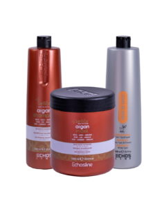 3 Produkter - Argan Pakke - Argan Shampoo 1000 ml - Argan Mask 1000 ml - Semi di lino Conditioner 1000 ml