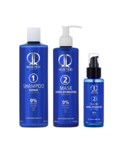 3 Produkter - Rosted 1-2-2 - Pakke - Rosted 1 Shampoo 400 ml - Rosted 2 Mask 300 ml - Rosted 2 Serum 100ml