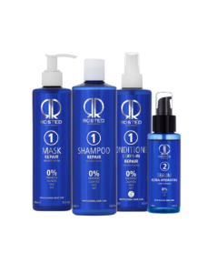 Jeanne Repair Pakken - Rosted 1 Shampoo 400 ml - Rosted 1 Mask 300 ml - Rosted 1 Conditioner 300 ml - Rosted 2 Serum 100ml