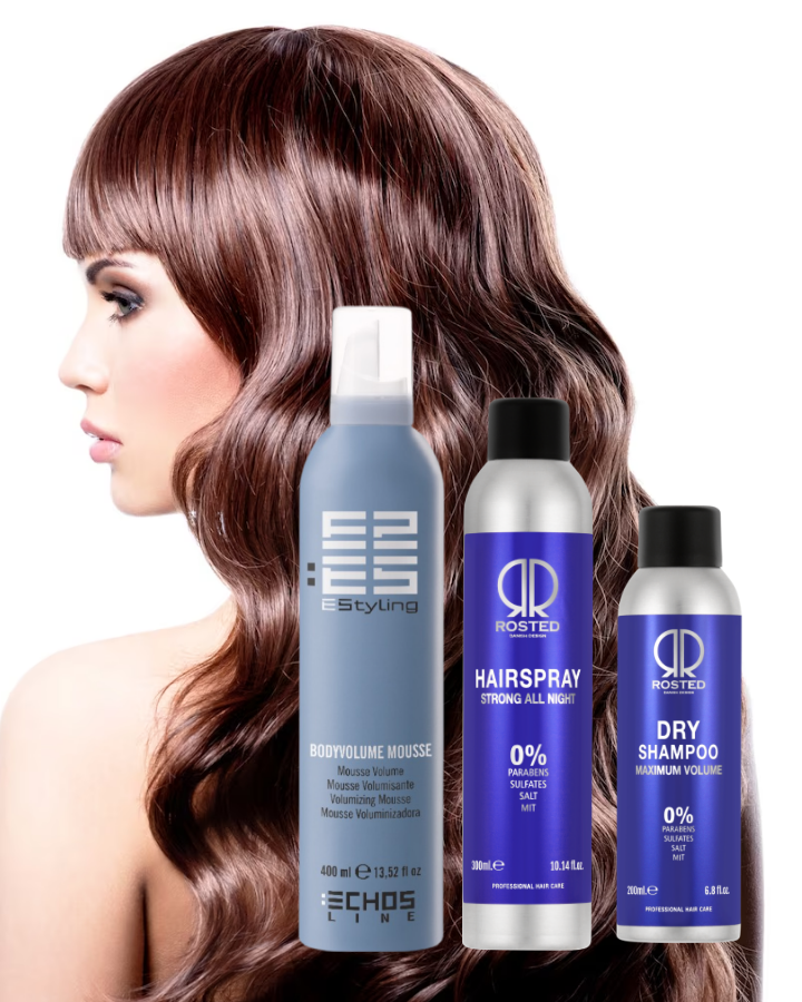 3 Produkter - Bodyvolume Mousse - Rosted Hairspray - Rosted Tørshampoo