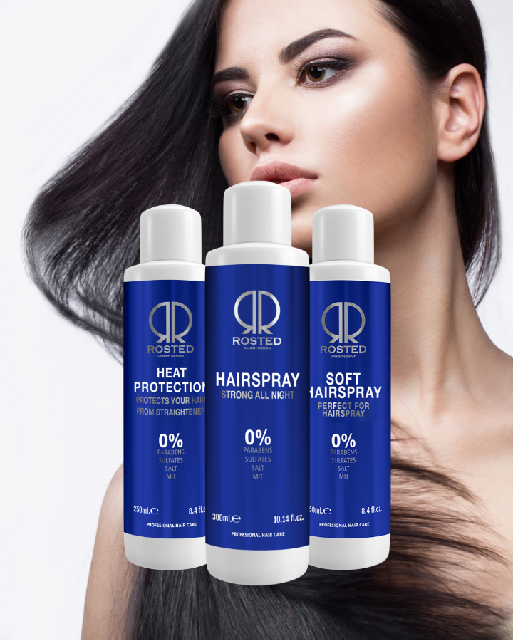 3 Produkter - Rosted Heat Protector - Rosted Hairspray Strong All Night - Rosted Styling Spray