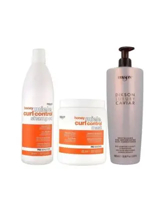 3 Produkter PROMASTER Curl Control pakke Shampoo1000ml og Mask 1000ml Caviar conditinor - 