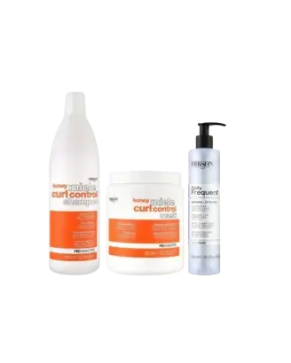 3 Produkter PROMASTER Curl Control pakke Shampoo1000ml og Mask 1000ml Dikson Frequent Conditioner 300 ml - 