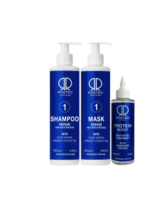 3 Produkter - Rosted 1 Repair Pakke - Rosted 1 Shampoo 250 ml - Rosted 1 Mask 250 mlRosted Protein Booster 150 ml - Hårprodukter
