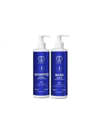 2 Produkter - Rosted 1 Repair Pakke - Rosted 1 Shampoo 250 ml - Rosted 1 Mask 250 ml - Pakker